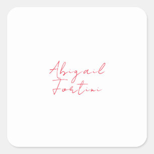 Sticker Carré Professionnel minimaliste rouge blanc moderne