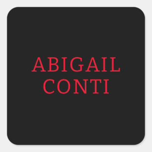 Sticker Carré Professionnel minimaliste rouge noir moderne