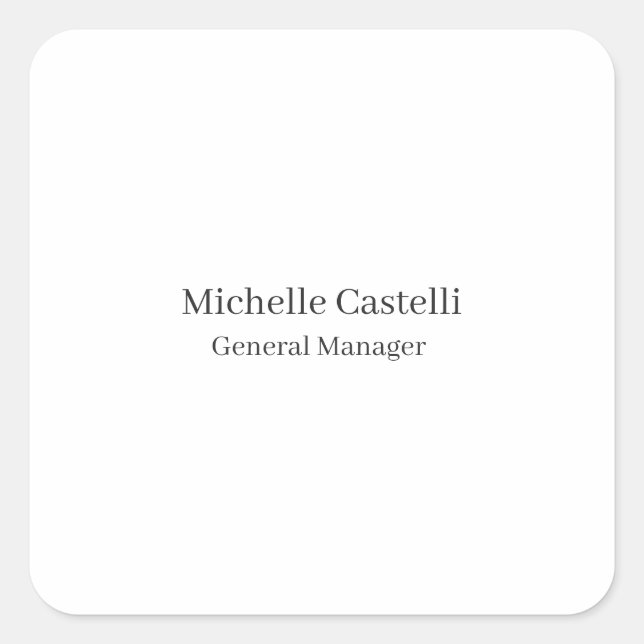 Sticker Carré Professionnel Unique Classique Simple (Devant)