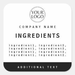 Sticker Carré Professionnel White Company Logo Ingredients Étiqu