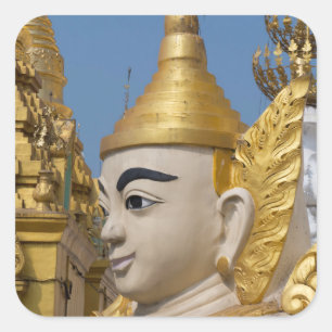 Sticker Carré Profil de statue de Bouddha