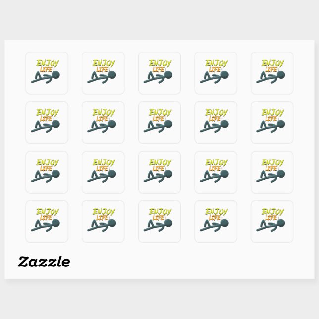 Sticker Carré Profitez de la vie (Feuille)