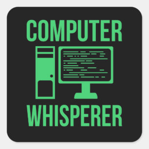 Sticker Carré Programmateur informatique de Whisperer