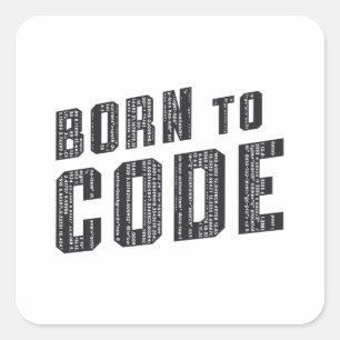 Sticker Carré Programmeur ICD de code médical born to code