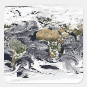 Sticker Carré Projection cylindrique équidistale