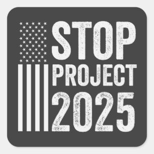 Sticker Carré Projet 2025 Trump Amérique républicaine USA