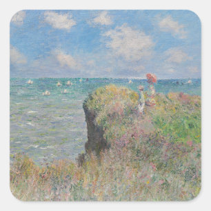 Sticker Carré Promenade Cliff à Pourville Monet