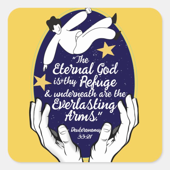 Sticker Carré Promesse de Dieu pour votre besoin - Deut. 33:27 (Devant)