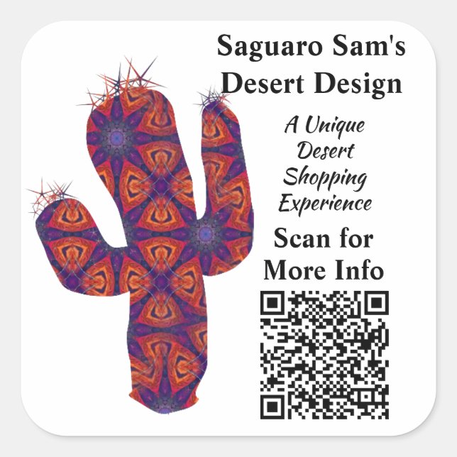 Sticker Carré Promotion de l'appel à l'action personnalisé pour  (Devant)