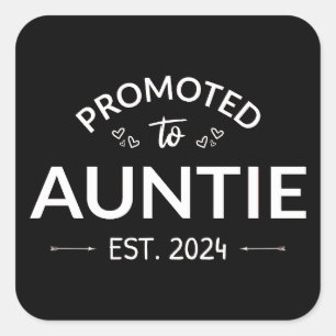 Sticker Carré Promu À Tante Est. 2024 II