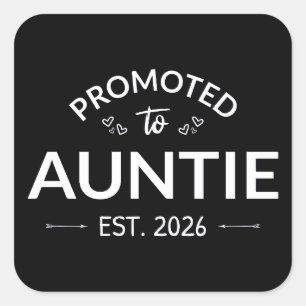 Sticker Carré Promu À Tante Est. 2026 II