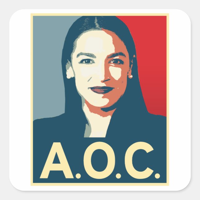 Sticker Carré Propagande AOC 2024 (Devant)