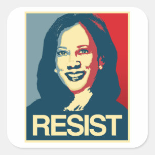 Sticker Carré Propagande de Kamala Harris - RESIST -