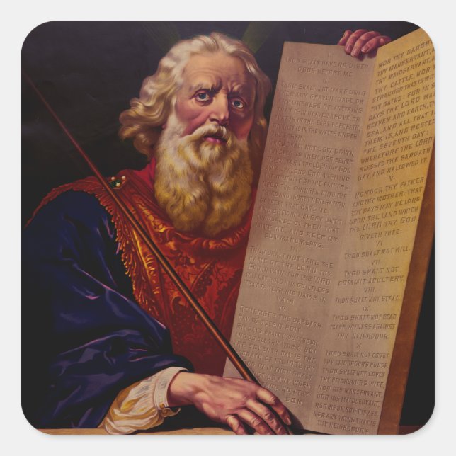 Sticker Carré Prophet Moses on Mount Sinai – High-Fidelity Epic  (Devant)