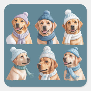 Sticker Carré Propriétaire de chiens amateur de Retriever doré d
