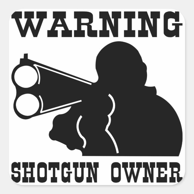 Sticker Carré Propriétaire du fusil de tir (Devant)