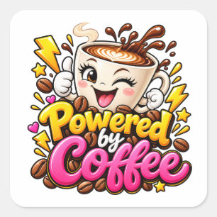 Sticker Carré Propulsé par Coffee Design