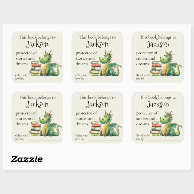Sticker Carré Protector of Stories Books for Baby Bookplate (Feuille)