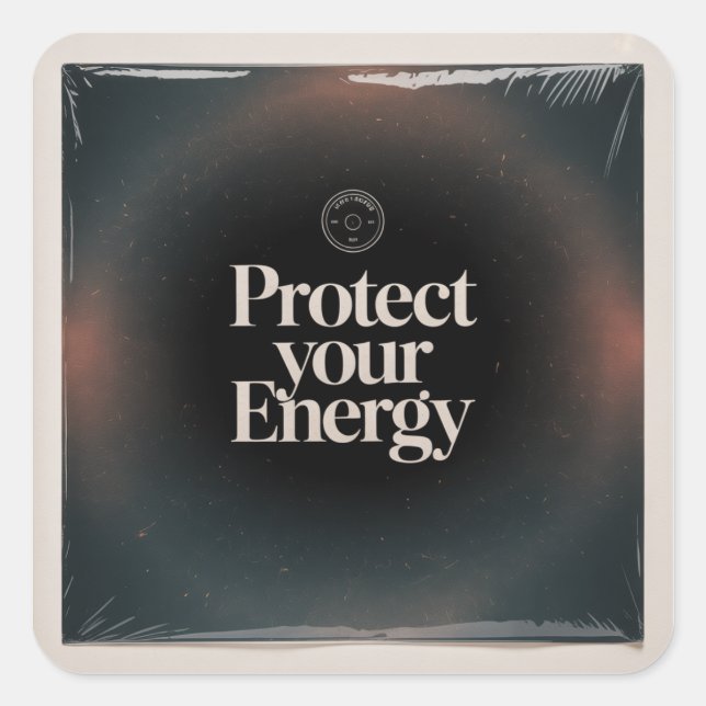 Sticker Carré Protégez Votre Énergie (Devant)