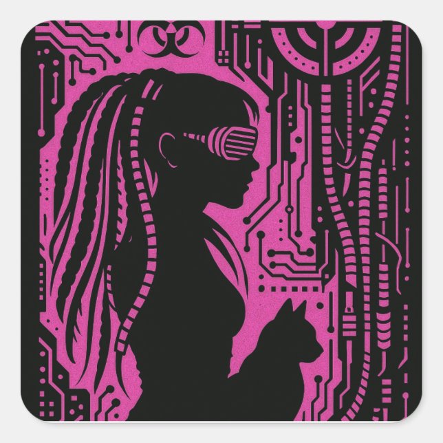 Sticker Carré Protocole Neon Dread (Devant)