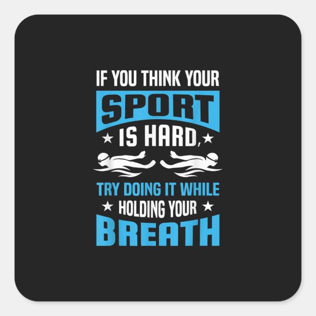 Sticker Carré Proud Swimming Lover (Devant)