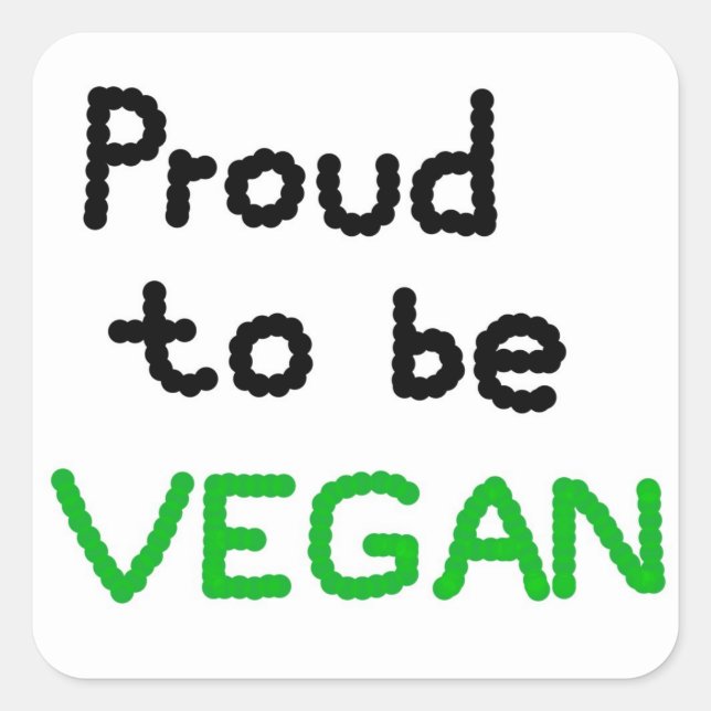 Sticker Carré Proud to be Vegan (Devant)