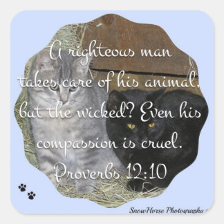 Sticker Carré Proverbes 12:10