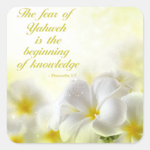 Sticker Carré Proverbes 1:7   Citation Verse De La Bible