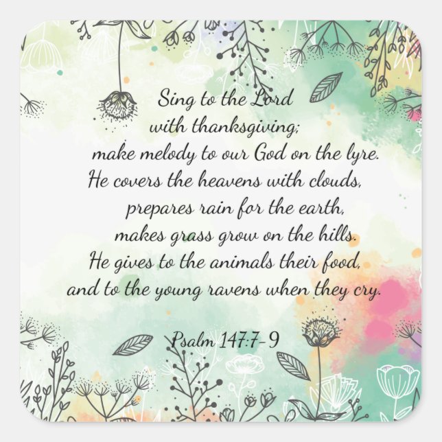 Sticker Carré Psaume 147 (Devant)