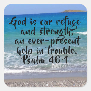 Sticker Carré Psaume 46:1 Plage Custom Bible Verse