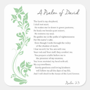 Sticker Carré Psaume de David Le Seigneur est mon berger Bible V