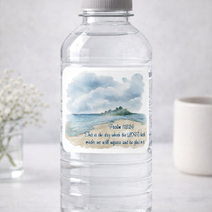 Sticker Carré Psaume Le Jour Scène de plage nuageuse