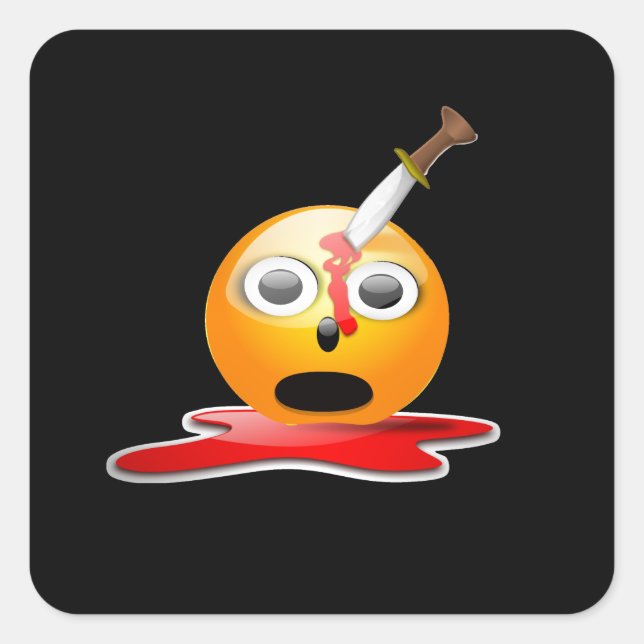Sticker Carré psycho-émoji (Devant)