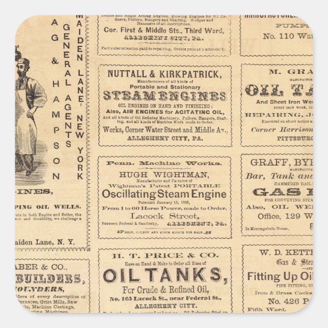 Sticker Carré Publicité (Devant)