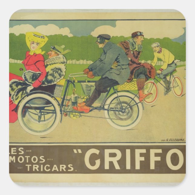 Sticker Carré Publicité d'affiche (Devant)