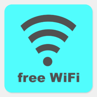Sticker Carré PUBLICITÉ INTERNET WIFI Vector COMPUTER GRATUITE