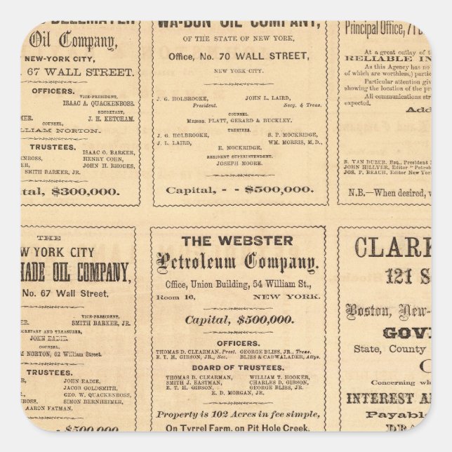 Sticker Carré Publicité pétrolière (Devant)