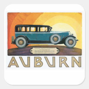 Sticker Carré Publicité vintage Auburn Motors Sunburst