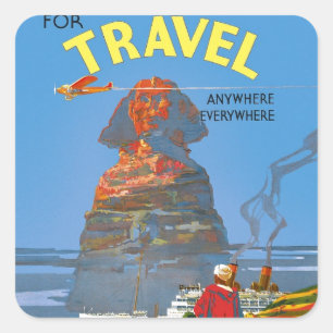 Sticker Carré Publicité vintage Egypt Air Travel