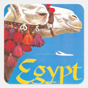 Sticker Carré Publicité vintage Egypt Air Travel