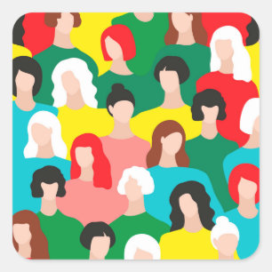 Sticker Carré Puissance des filles