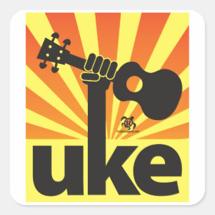 Sticker Carré Puissance d'ukulélé