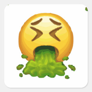 Sticker Carré puking émoji