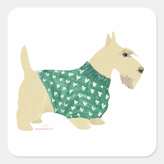 Sticker Carré Pullover pour Scottish Terrier roux (Devant)
