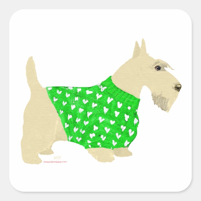 Sticker Carré Pullover pour Scottish Terrier roux (Devant)