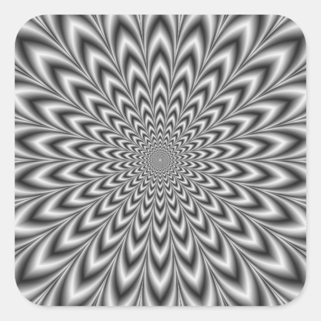 Sticker Carré Pulse coupée en noir et blanc (Devant)