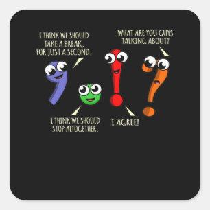 Sticker Carré Punctuation Marks English Language Teacher