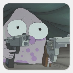 Sticker Carré Pupa avec deux armes