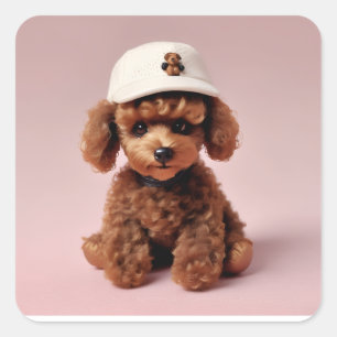 Sticker Carré Puppy Party Pop” – Ballon à l'hélium