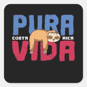 Sticker Carré Pura Vida Sloth